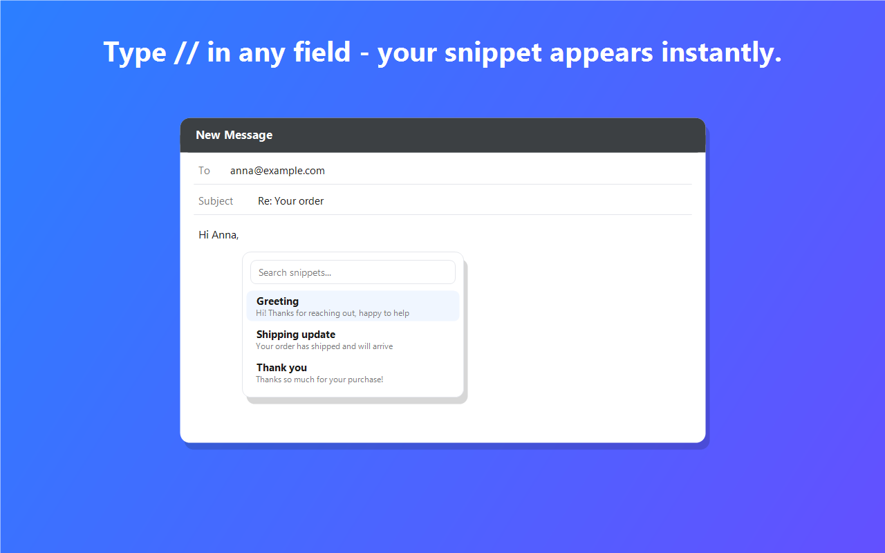 ReplyKit inserting a saved reply in Gmail